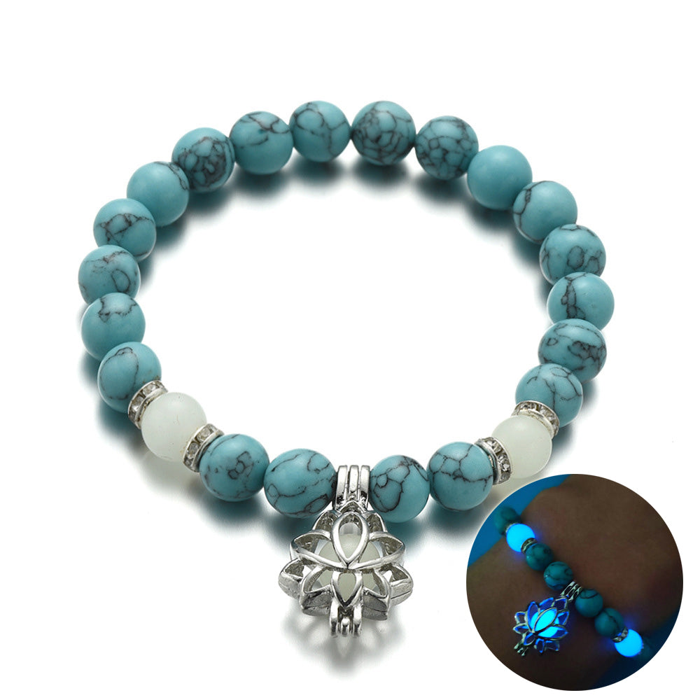 Women's Bioluminescent Tranquil Bracelet in Blue Glow Size Small/Medium