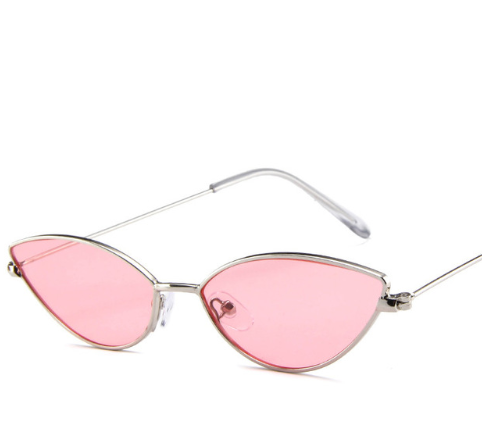 2021 New Cute Sexy Sunglases Retro Cat Eye Sunglasses Women Metal Triangle Vintage Cateye Sun Glasses Female