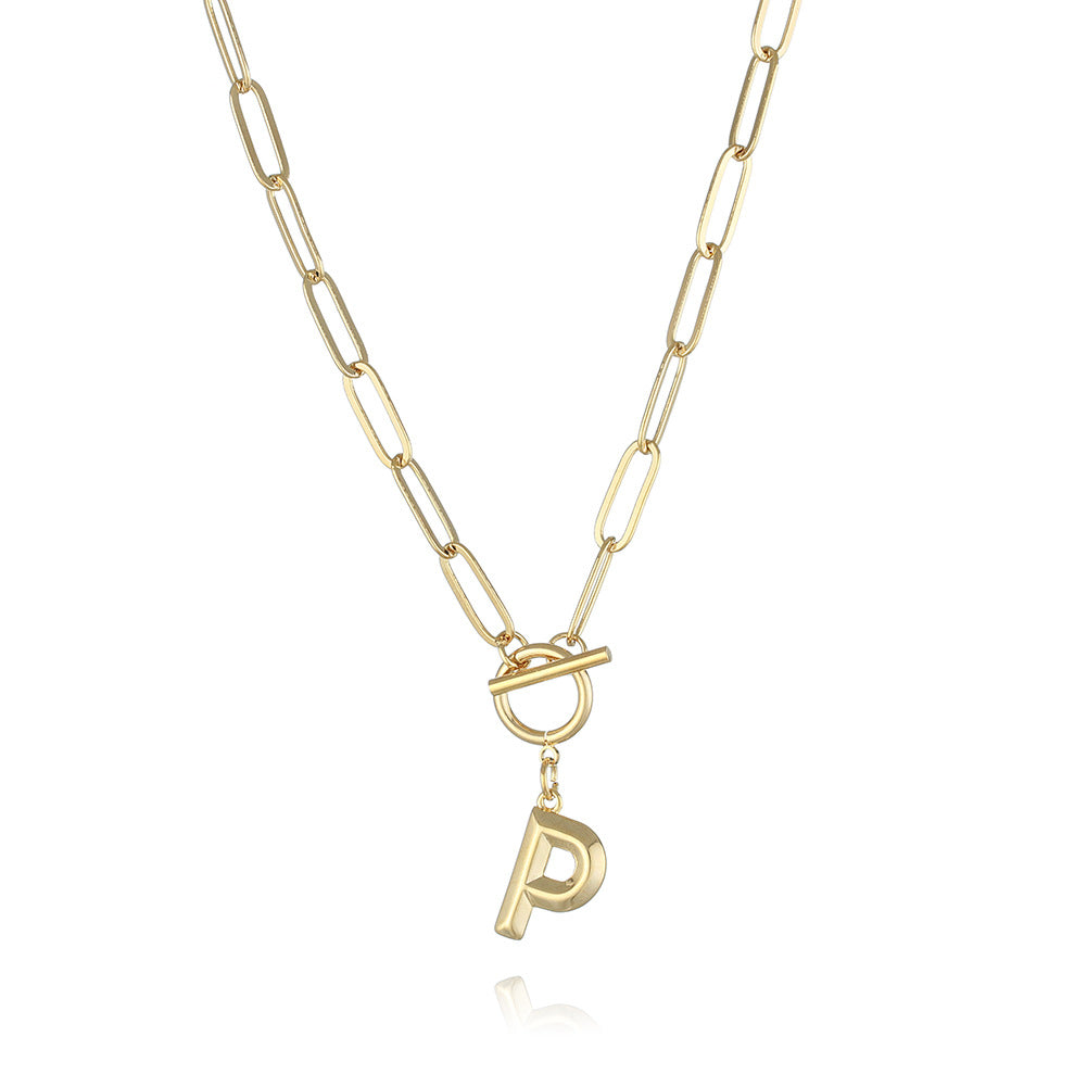 Letter Necklace Real Gold Plated Trend Hip Hop