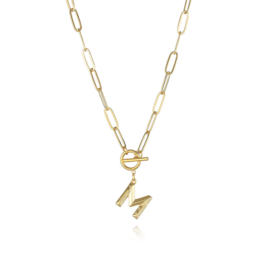 Letter Necklace Real Gold Plated Trend Hip Hop