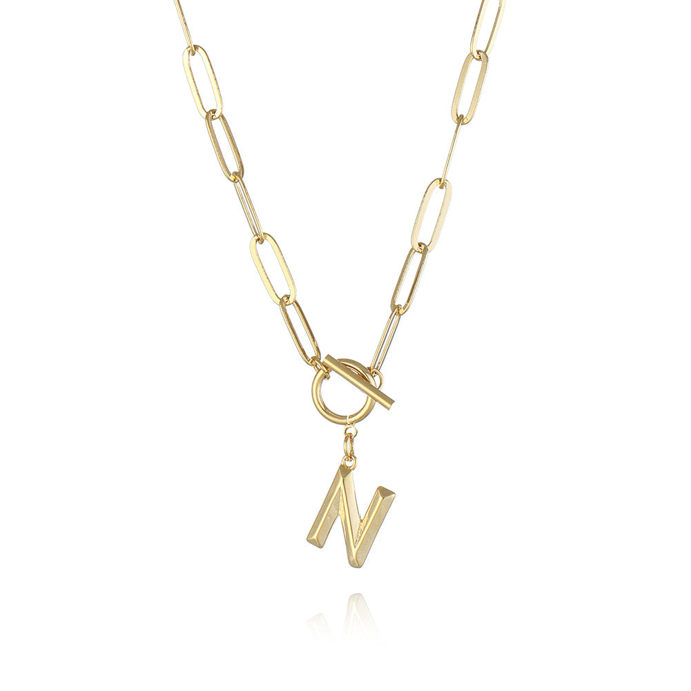 Letter Necklace Real Gold Plated Trend Hip Hop