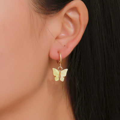 Women's Fashion Colorful Acrylic Butterfly Earrings