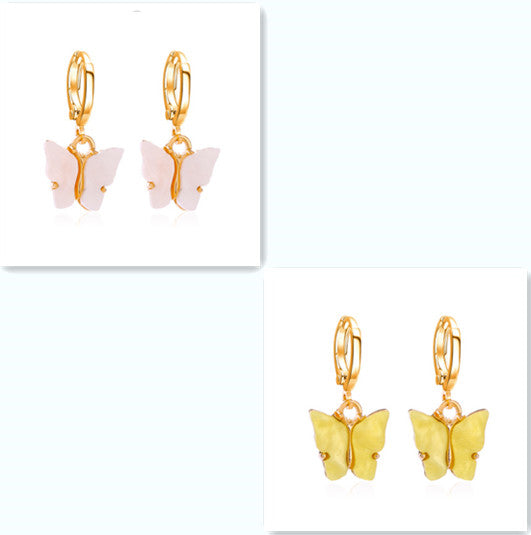 Women's Fashion Colorful Acrylic Butterfly Earrings