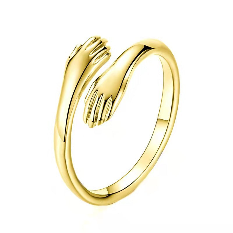 All-match Temperament Love Hug Couple Opening Adjustable Ring