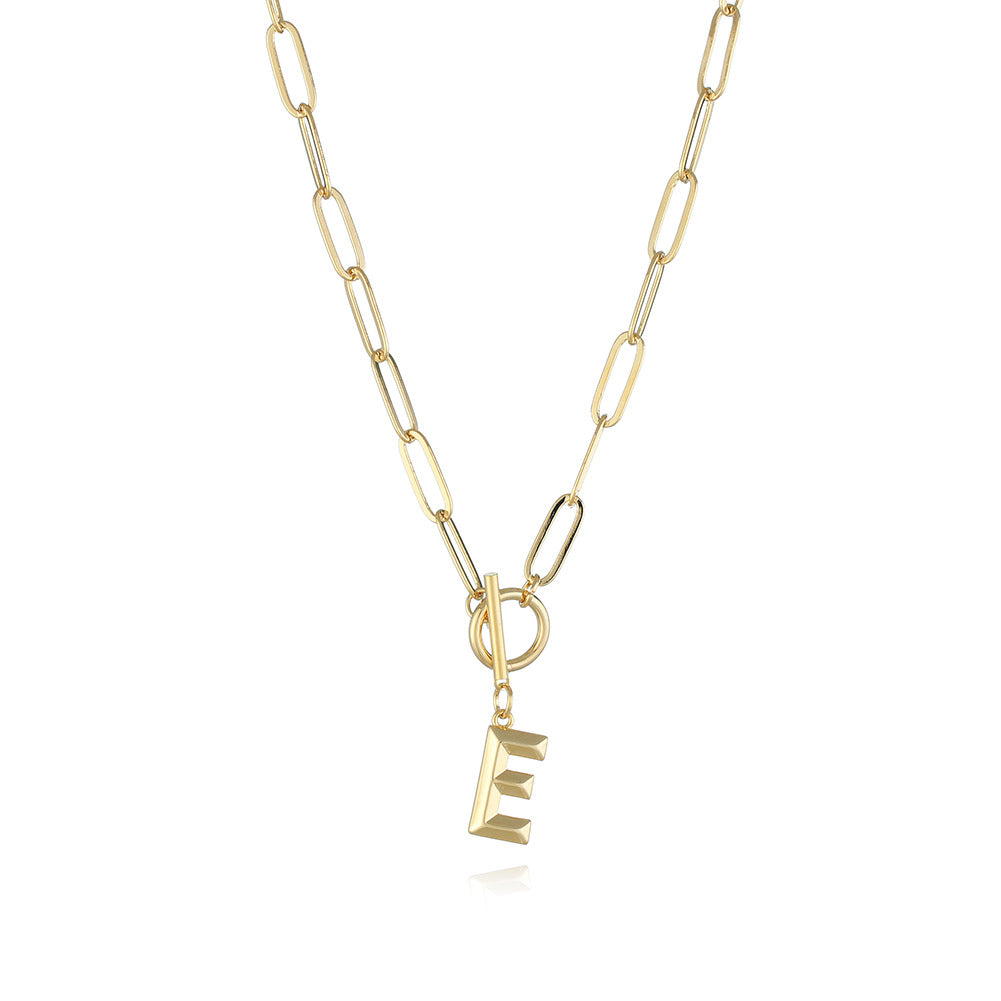 Letter Necklace Real Gold Plated Trend Hip Hop