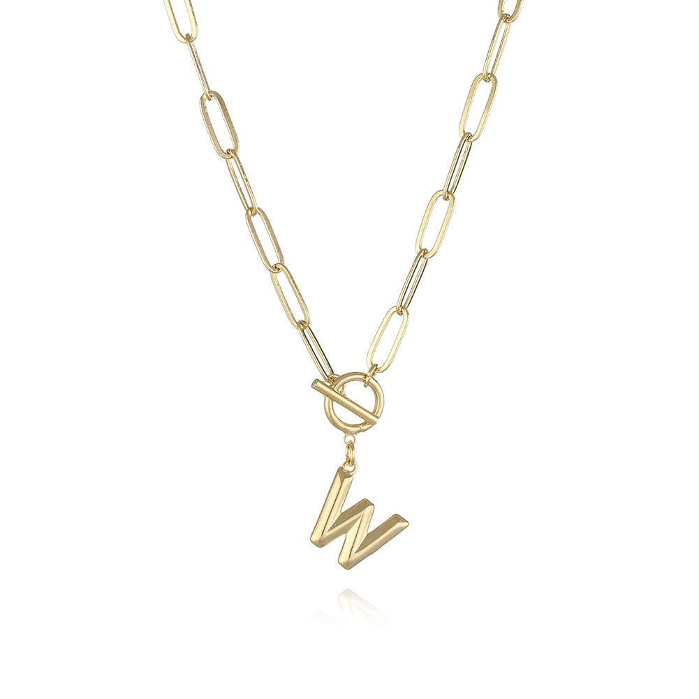 Letter Necklace Real Gold Plated Trend Hip Hop