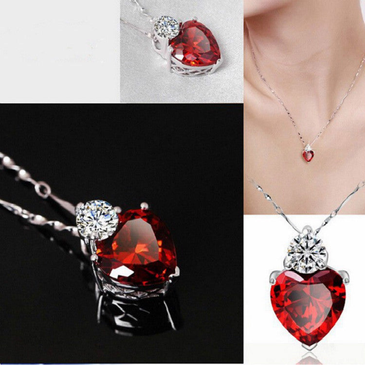 Jewelry red peach Earring Necklace bride jewelry set Taobao supply