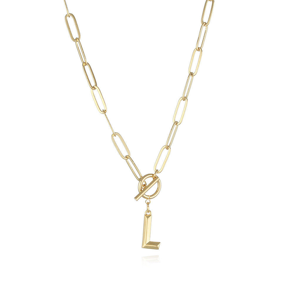 Letter Necklace Real Gold Plated Trend Hip Hop