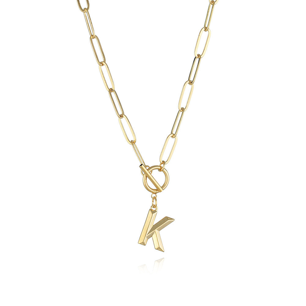 Letter Necklace Real Gold Plated Trend Hip Hop