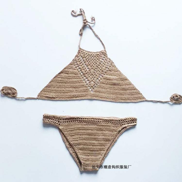 2021 Europe explosion hook hand woven suit sexy bikinis beach bikinis bra swim suit