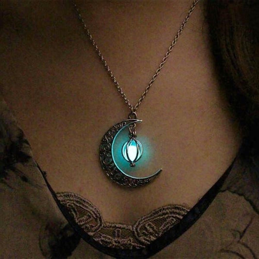 Creative Luminous Moon Pumpkin Creative Pendant Necklace