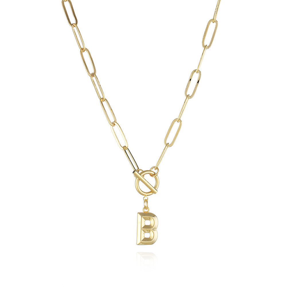 Letter Necklace Real Gold Plated Trend Hip Hop