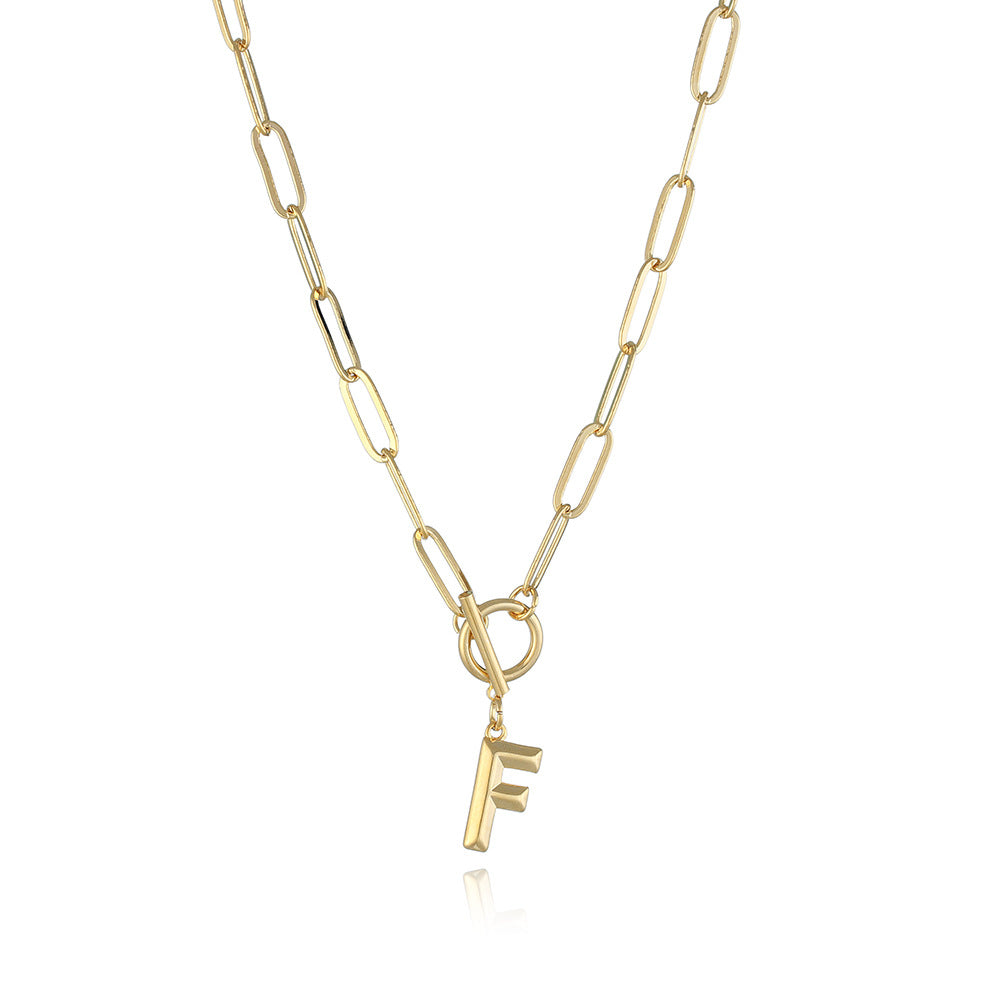 Letter Necklace Real Gold Plated Trend Hip Hop