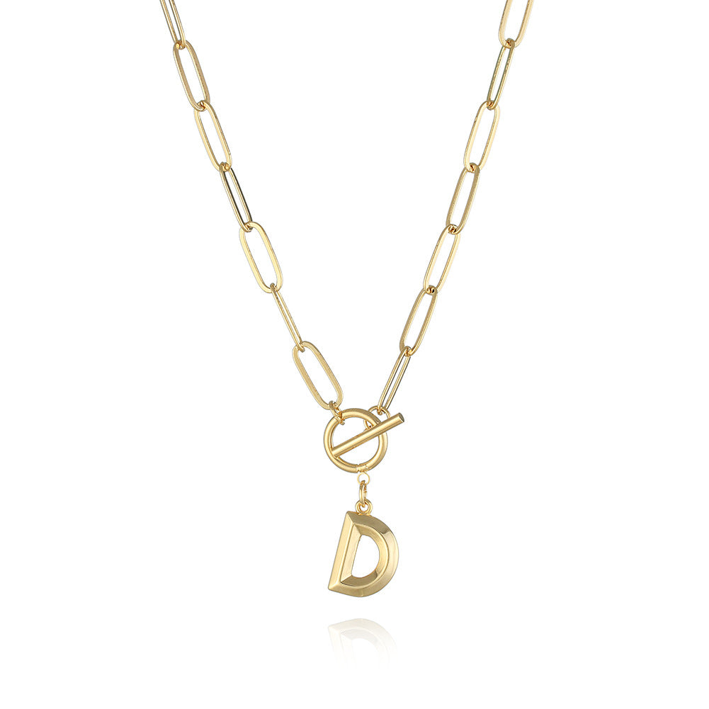 Letter Necklace Real Gold Plated Trend Hip Hop