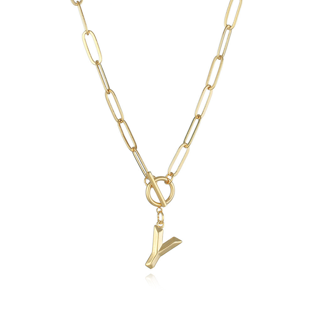 Letter Necklace Real Gold Plated Trend Hip Hop