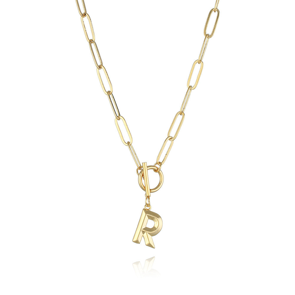 Letter Necklace Real Gold Plated Trend Hip Hop