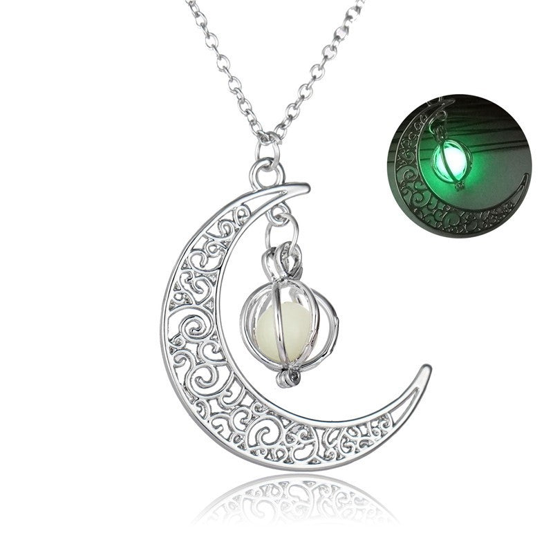 Creative Luminous Moon Pumpkin Creative Pendant Necklace