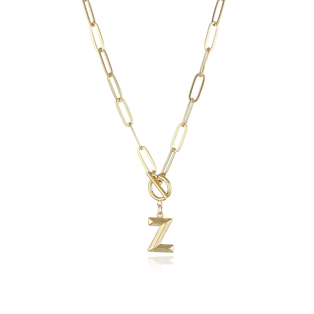 Letter Necklace Real Gold Plated Trend Hip Hop