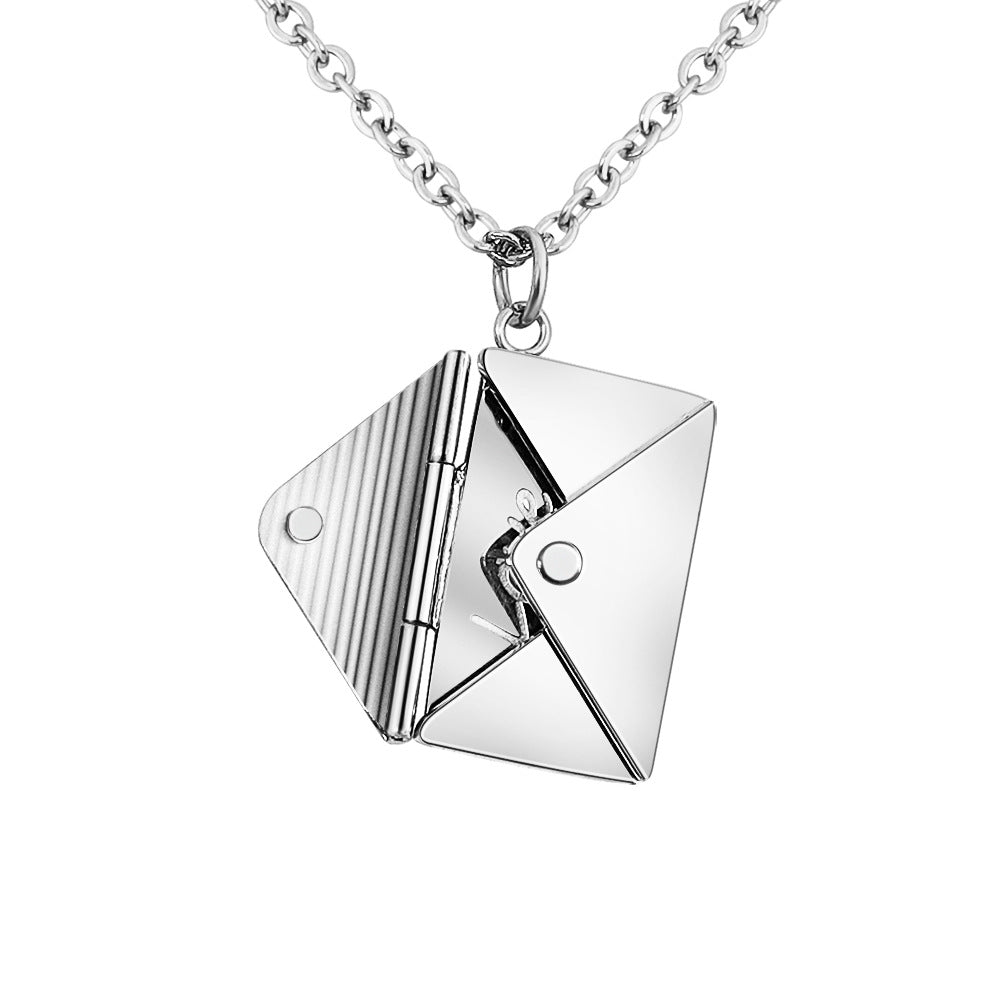 Fashion Jewelry Envelop Necklace Pendant Necklace Women Envelope Lover Letter Pendant Best Gifts For Girlfriend