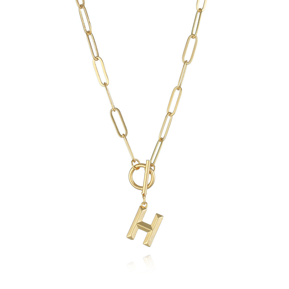 Letter Necklace Real Gold Plated Trend Hip Hop