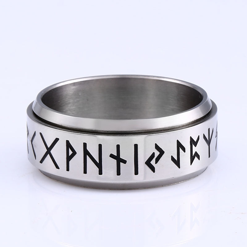 Korean Fashion Titanium Steel Rotatable Ring