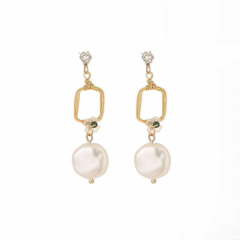 Fashion Women's Pearl Earrings Pendant Necklace