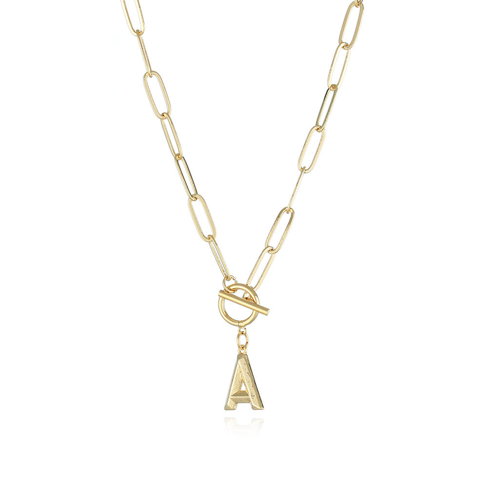 Letter Necklace Real Gold Plated Trend Hip Hop