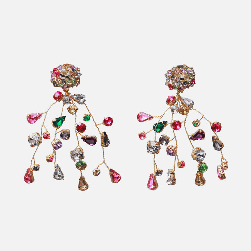 Earrings Colorful Diamond Earrings Colorful Crystal Earrings