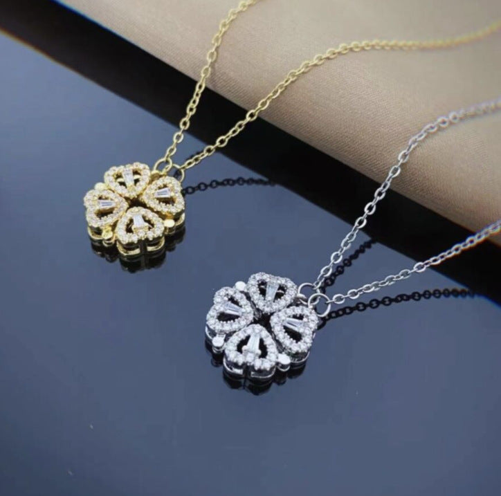 Engravable Heart-Shaped Four-Leaf Clover Pendant (1-4 Lines) | Peoples  Jewellers