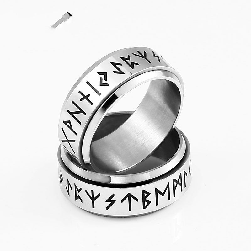 Korean Fashion Titanium Steel Rotatable Ring