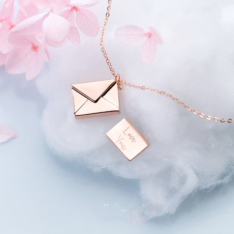 Fashion Jewelry Envelop Necklace Pendant Necklace Women Envelope Lover Letter Pendant Best Gifts For Girlfriend