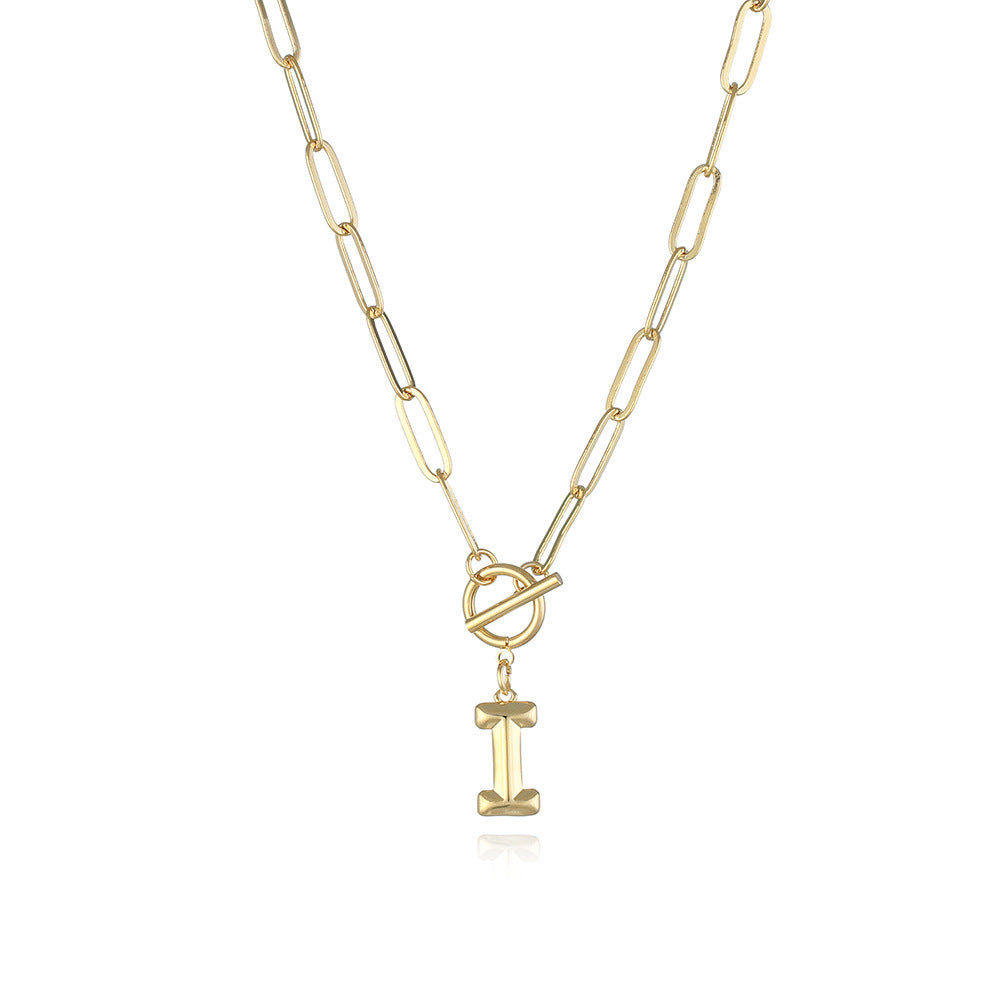 Letter Necklace Real Gold Plated Trend Hip Hop