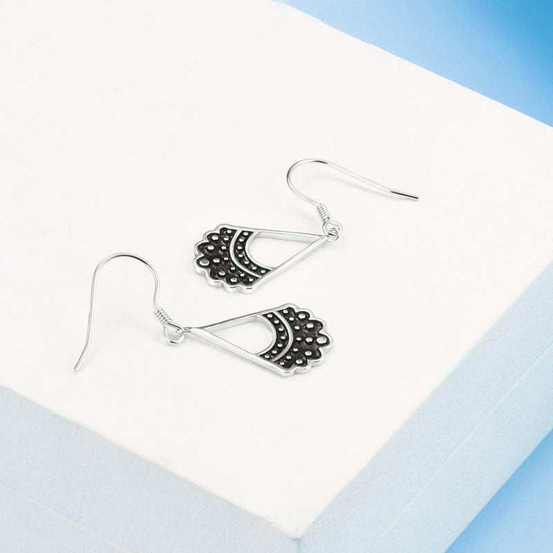 925 Silver Rbg Shaped Collar Earrings For Ruth Bader Ginsburg Fans