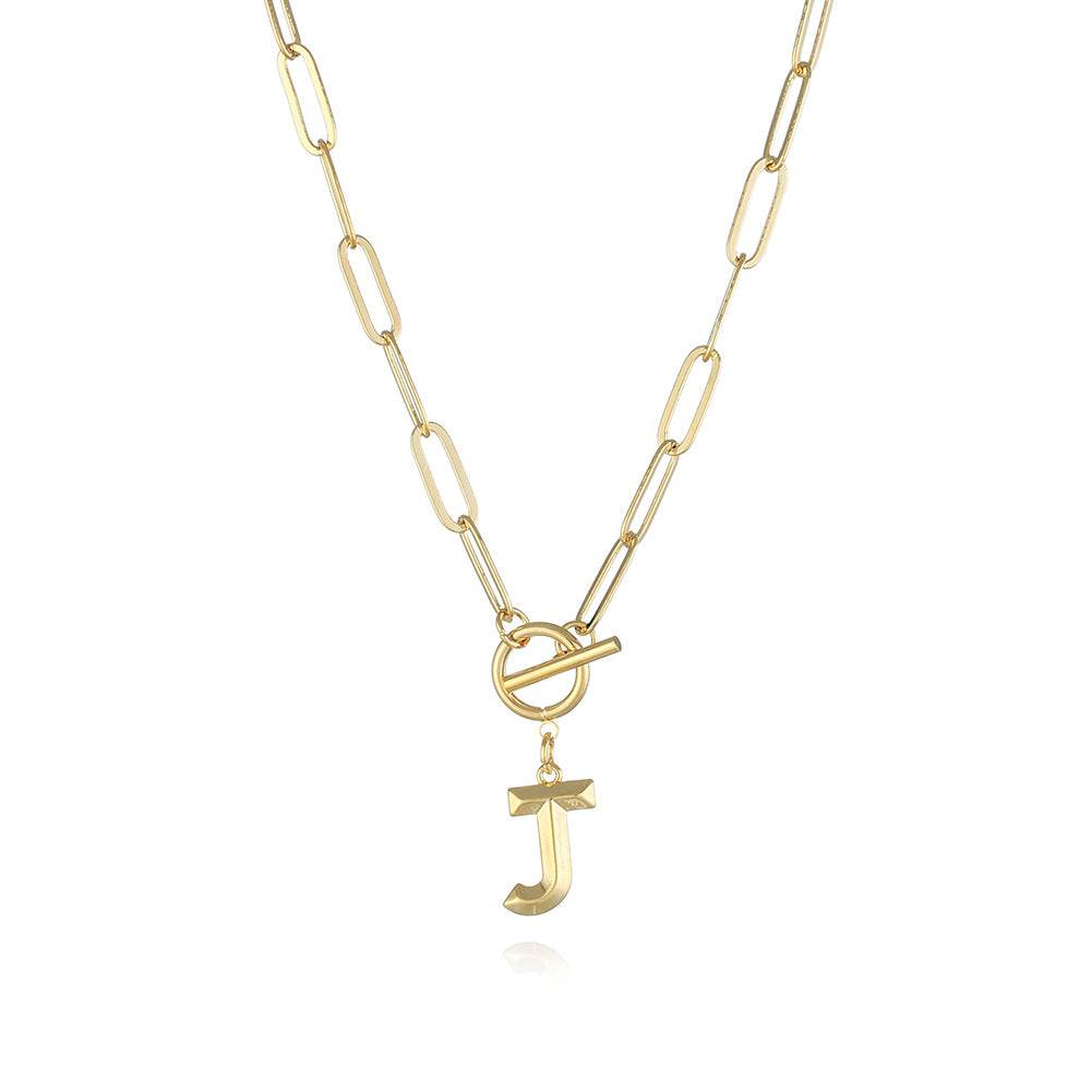 Letter Necklace Real Gold Plated Trend Hip Hop